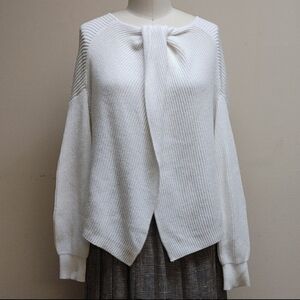 J. Peterman White Cotton Twist Sweater Drop Sleeve Size M